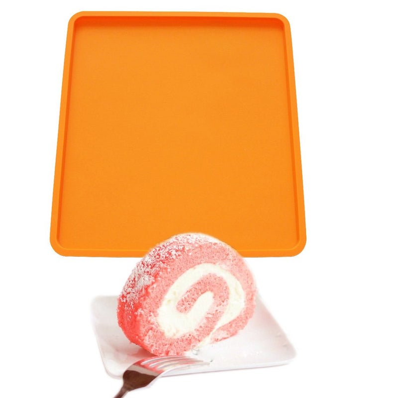 X-Haibei Swiss Roll Cake Mat Flexible Baking Tray Silicone Cookies Mold L10 W11inch H 0.78inch - Image 3